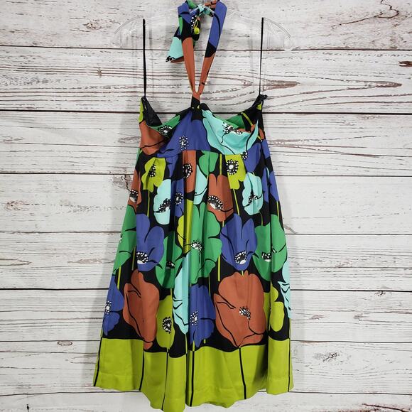 Anthropologie Multicolor Pavot Halter Dress by James Coviello Size Small - Picture 3 of 12